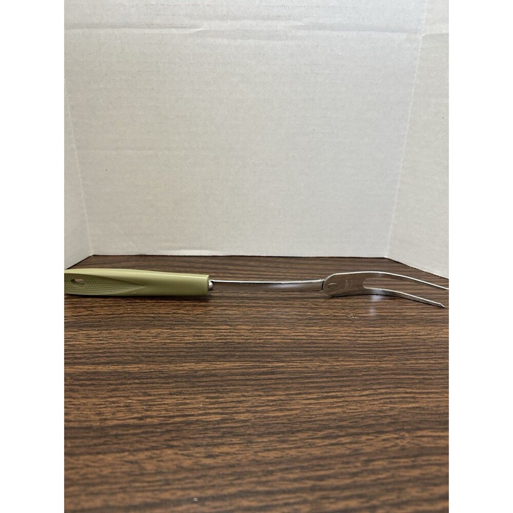 EKCO Chromium Plated Vintage Serving Fork Plastic Handle 11.5in